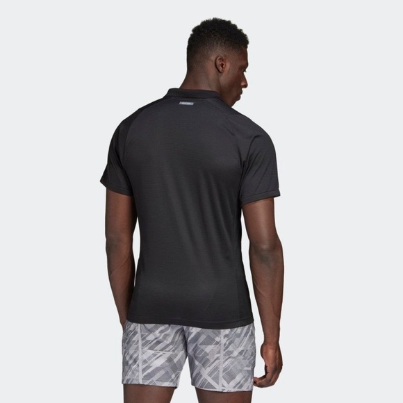 Adidas New With Tags FREELIFT TENNIS POLO SHIRT HEAT.RDY Black Size Medium - Picture 11 of 13